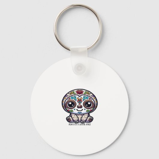 Dia de los Muertos Sloth Actief T-shirt Sleutelhanger (Voorkant)