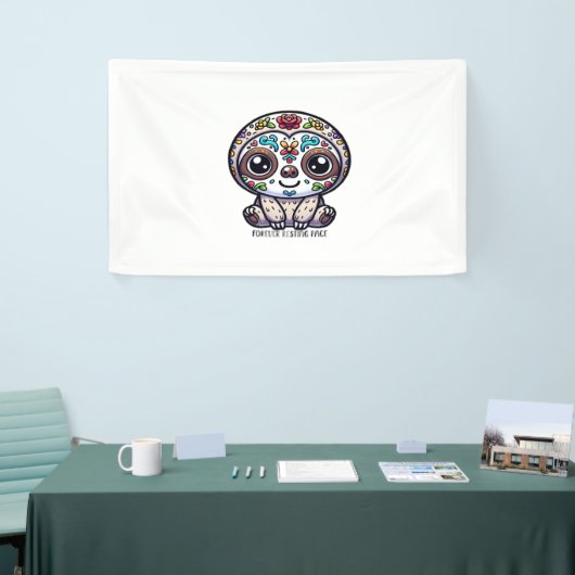 Dia de los Muertos Sloth Actief T-shirt Spandoek (Beurs)