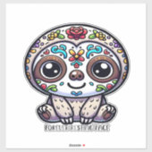 Dia de los Muertos Sloth Actief T-shirt Sticker (Vel)