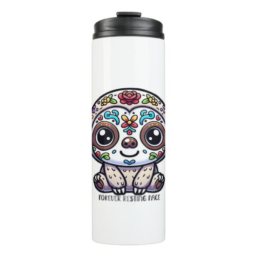 Dia de los Muertos Sloth Actief T-shirt Thermosbeker (Voorkant)