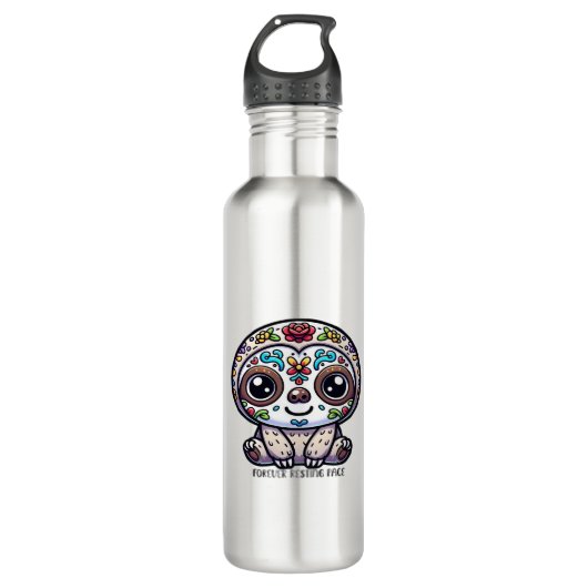 Dia de los Muertos Sloth Actief T-shirt Waterfles (Voorkant)