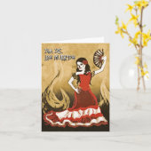 dia de los muertos spaanse danseres kaart (Gele Bloem)