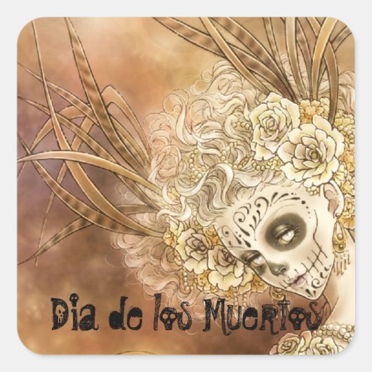 Dia de los Muertos Square Sticker (Voorkant)