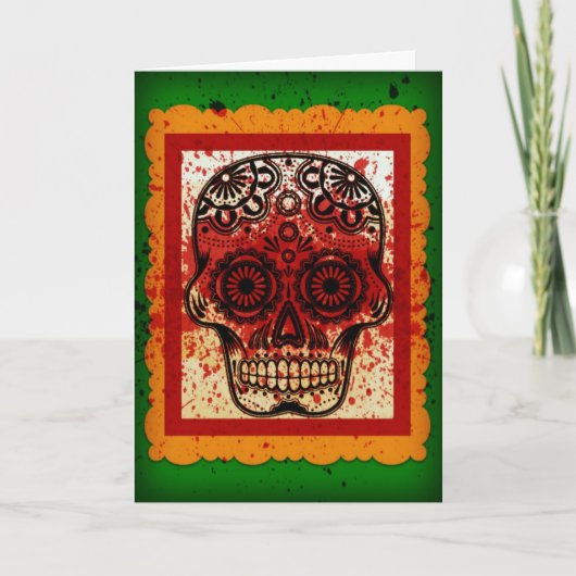 Dia DE Los Muertos Sugar de Kaart van de Schedel (Voorkant)