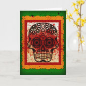 Dia DE Los Muertos Sugar de Kaart van de Schedel (Gele Bloem)
