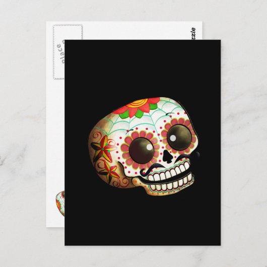 Dia de Los Muertos Sugar Skull Art Briefkaart (Voorkant / Achterkant)