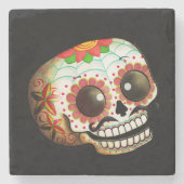 Dia de Los Muertos Sugar Skull Art Stenen Onderzetter (Voorkant)
