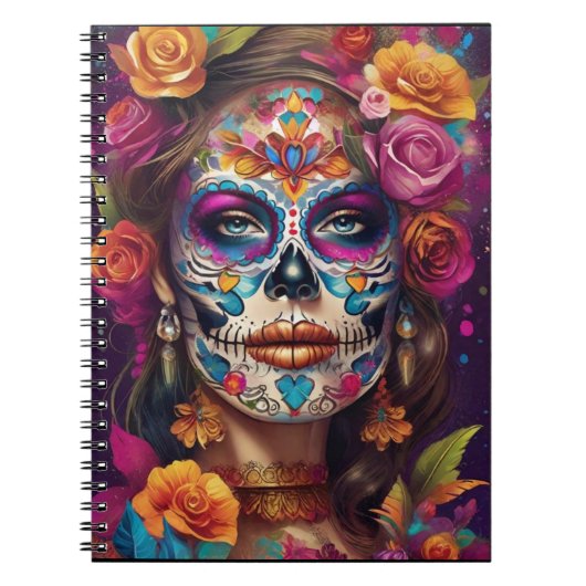 Dia de los Muertos Sugar Skull Beauty Notitieboek (Voorkant)