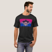 Dia De Los Muertos Sugar Skull Bisexual Pride Flag T-shirt (Voorkant volledig)