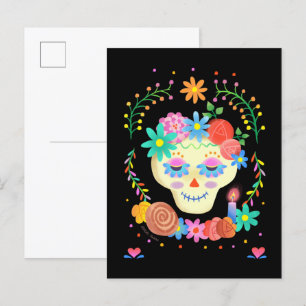 Día de los Muertos Sugar Skull Briefkaart