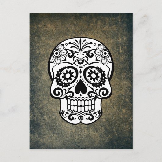 Dia De Los Muertos Sugar Skull Briefkaart (Voorkant)