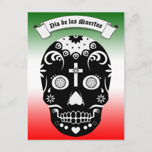 dia de los muertos sugar skull briefkaart