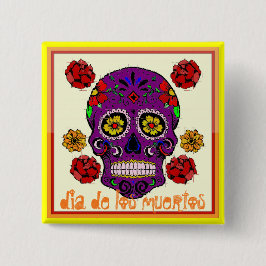 Dia de los muertos - Sugar Skull Button