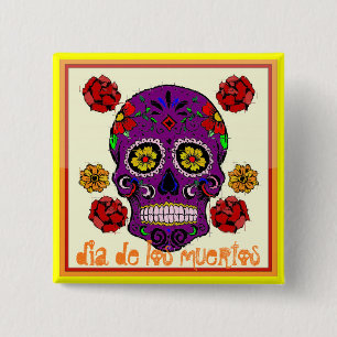 Dia de los muertos - Sugar Skull Button