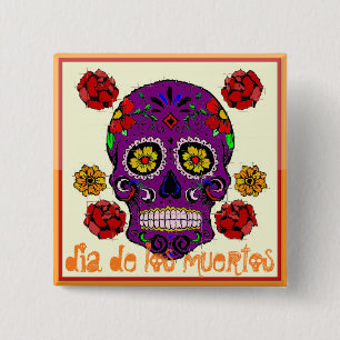 Dia de los muertos - Sugar Skull Button