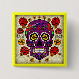 Dia de los muertos - Sugar Skull Button