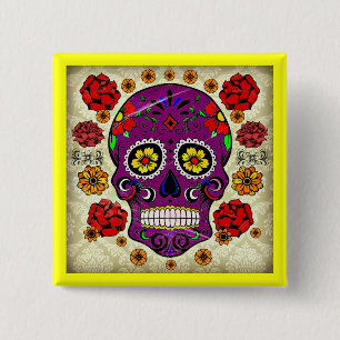 Dia de los muertos - Sugar Skull Button