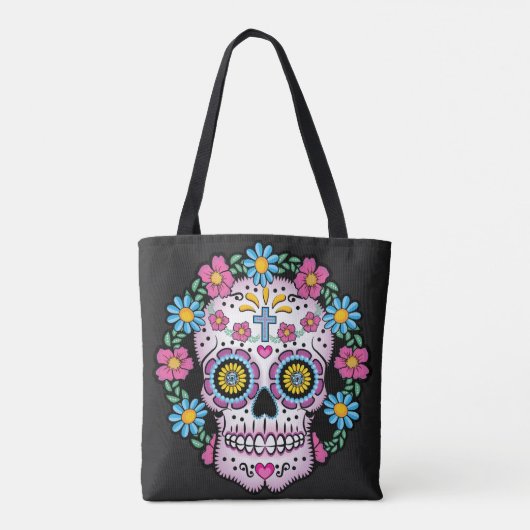 Dia de los Muertos Sugar Skull Canvas tas (Achterkant)