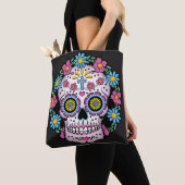 Dia de los Muertos Sugar Skull Canvas tas (Dichtbij)