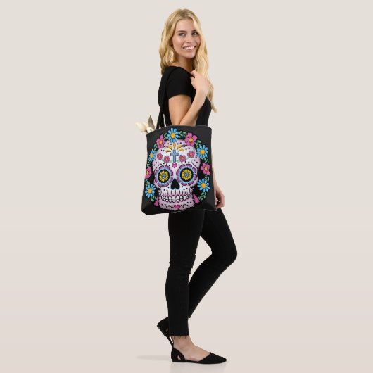 Dia de los Muertos Sugar Skull Canvas tas (Op model)
