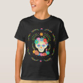 Día de los Muertos Sugar Skull Circular Design T-shirt (Voorkant)
