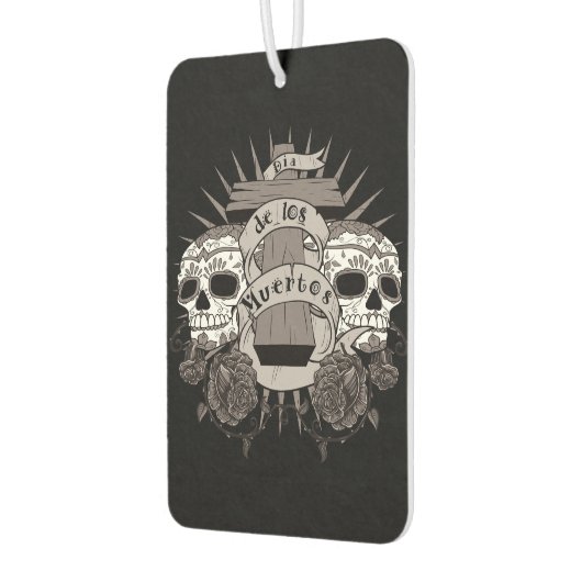 Dia De Los Muertos Sugar Skull Cross-Rozen Luchtverfrisser (Links)