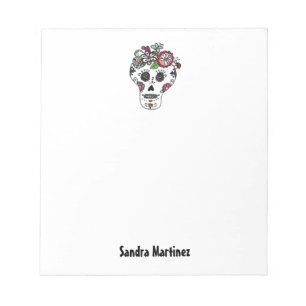 Dia de Los Muertos, Sugar Skull, Custom Notitieblo Notitieblok