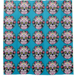 Dia de los Muertos Sugar Skull Douchegordijn