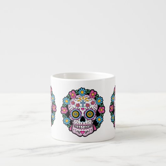 Dia de los Muertos Sugar Skull Espresso Kop (Voorkant)