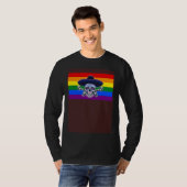 Dia De Los Muertos Sugar Skull Gay Pride Flag Mexi T-shirt (Voorkant volledig)