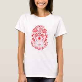 Día de los Muertos Sugar Skull Gitaar T-shirt