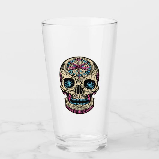 Dia De Los Muertos Sugar Skull Glas (Voorkant)