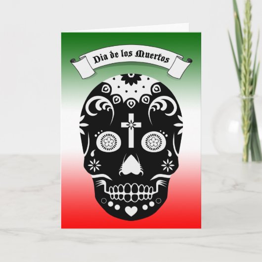 dia de los muertos sugar skull kaart (Voorkant)