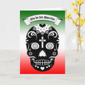 dia de los muertos sugar skull kaart (Gele Bloem)
