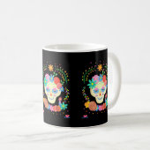 Día de los Muertos Sugar Skull Koffiemok (Voorkant rechts)