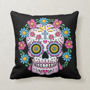 Dia de los Muertos Sugar Skull Kussen