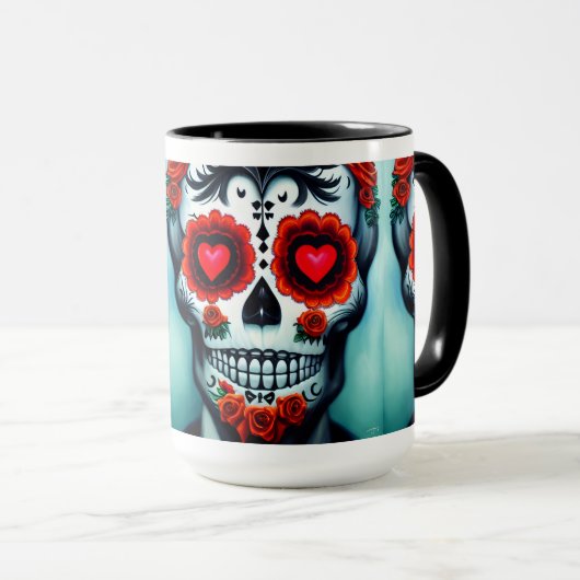 Dia de Los Muertos Sugar Skull Mok (Voorkant rechts)