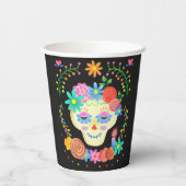 Dia de los Muertos Sugar Skull Papieren Bekers (Achterkant)