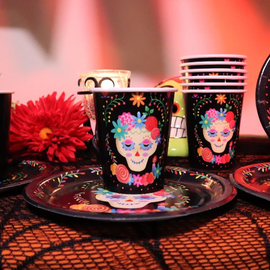 Dia de los Muertos Sugar Skull Papieren Bekers