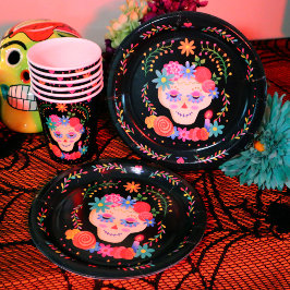 Dia de los Muertos Sugar Skull Papieren Bordje