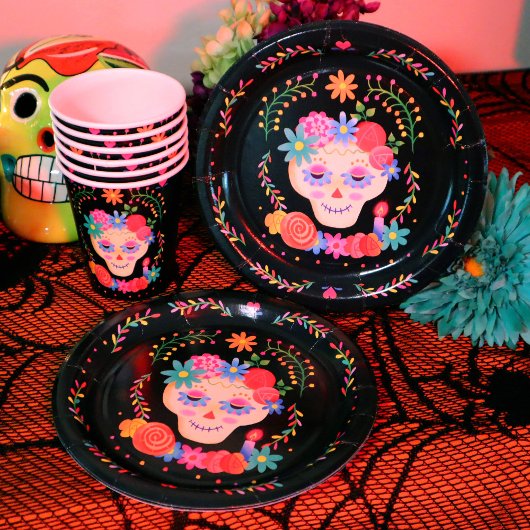 Dia de los Muertos Sugar Skull Papieren Bordje