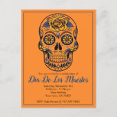 Dia De Los Muertos Sugar Skull Party Uitnodiging Briefkaart (Voorkant)