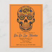Dia De Los Muertos Sugar Skull Party Uitnodiging Briefkaart (Voorkant)