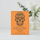 Dia De Los Muertos Sugar Skull Party Uitnodiging Briefkaart (Staand voorkant)