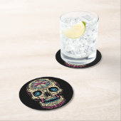Dia De Los Muertos Sugar Skull Ronde Kartonnen Onderzetter (Insitu)