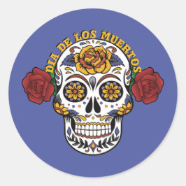 Dia de los Muertos Sugar Skull Ronde Sticker