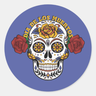 Dia de los Muertos Sugar Skull Ronde Sticker