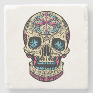 Dia De Los Muertos Sugar Skull Stenen Onderzetter