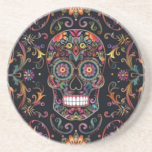 Dia de los Muertos Sugar Skull Stone Zandsteen Onderzetter