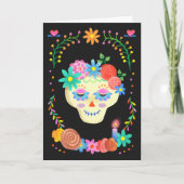 Dia de los Muertos Sugar Skull Sympathy Kaart (Voorkant)